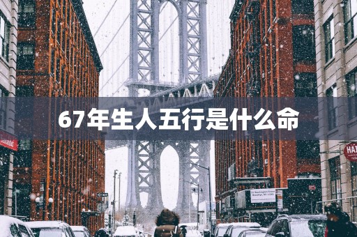 67年生人五行是什么命