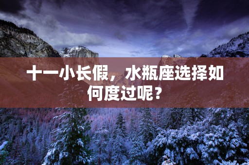 十一小长假，水瓶座选择如何度过呢？