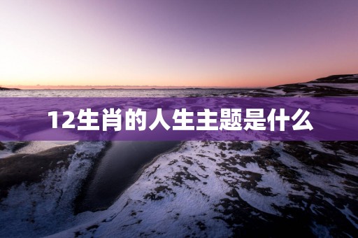 12生肖的人生主题是什么