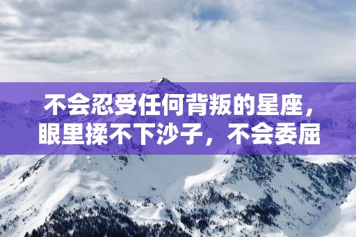 不会忍受任何背叛的星座，眼里揉不下沙子，不会委屈更不会原谅