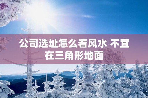 公司选址怎么看风水 不宜在三角形地面 公司选址怎么看风水 不宜在三角形地面