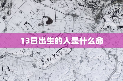 13日出生的人是什么命