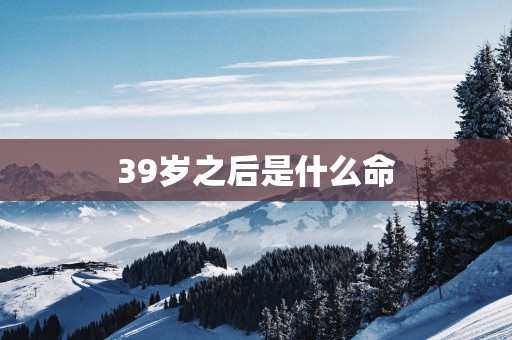 39岁之后是什么命