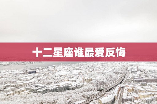 十二星座谁最爱反悔