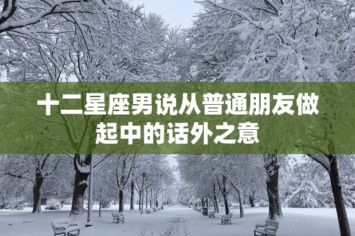 十二星座男说从普通朋友做起中的话外之意