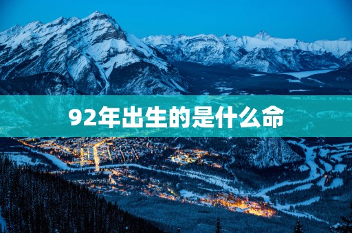 92年出生的是什么命