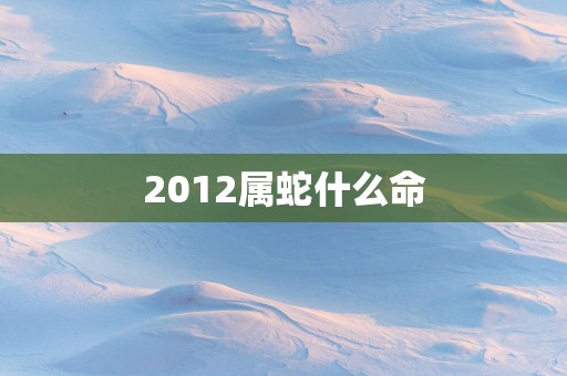 2012属蛇什么命