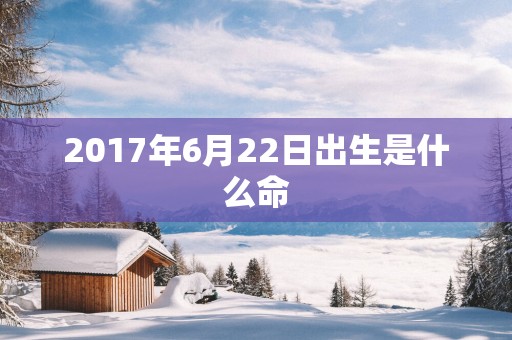 2017年6月22日出生是什么命