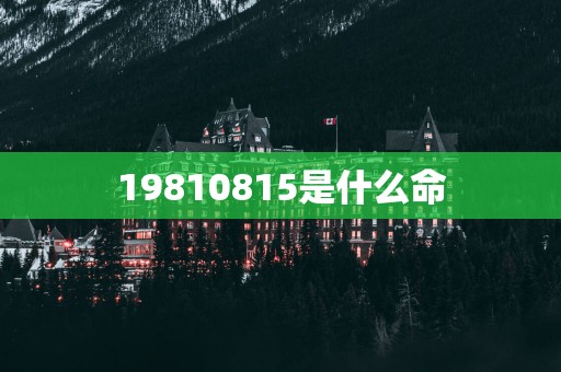 19810815是什么命