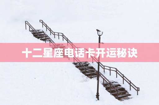 十二星座电话卡开运秘诀