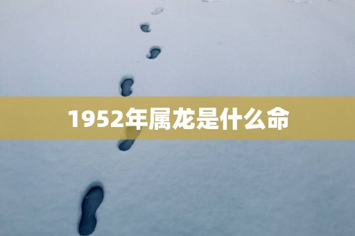 1952年属龙是什么命