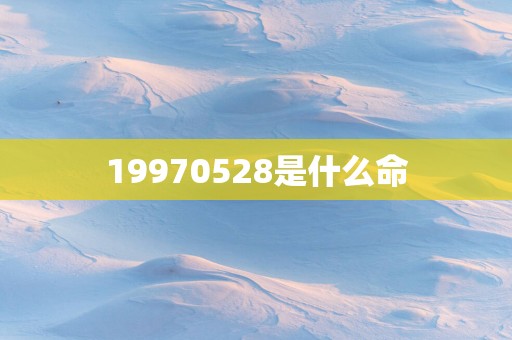19970528是什么命