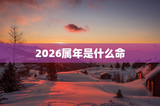 2026属年是什么命