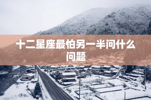 十二星座最怕另一半问什么问题