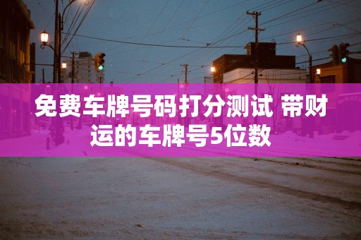 免费车牌号码打分测试 带财运的车牌号5位数