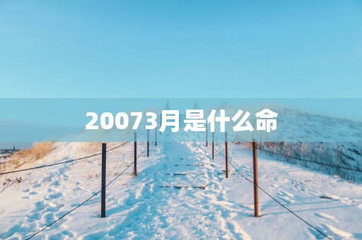 20073月是什么命
