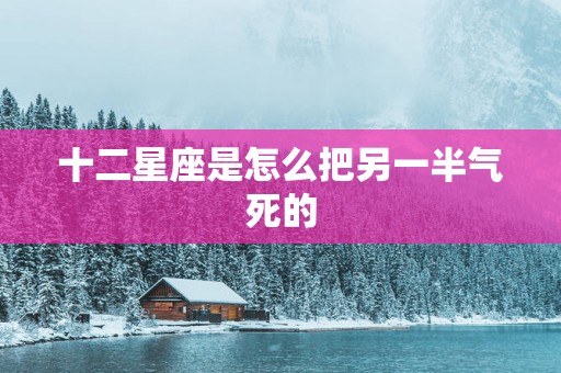 十二星座是怎么把另一半气死的