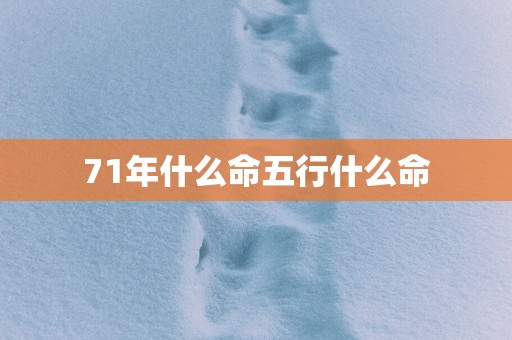 71年什么命五行什么命