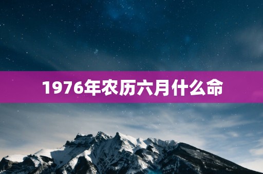 1976年农历六月什么命