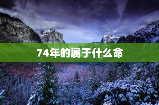 74年的属于什么命