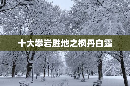 十大攀岩胜地之枫丹白露