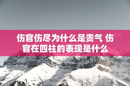 伤官伤尽为什么是贵气 伤官在四柱的表现是什么