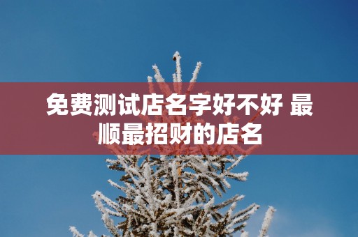 免费测试店名字好不好 最顺最招财的店名