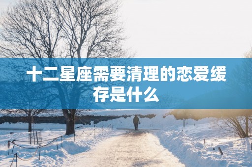 十二星座需要清理的恋爱缓存是什么