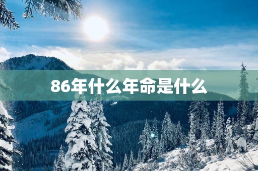 86年什么年命是什么