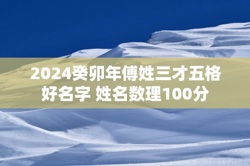 2025癸卯年傅姓三才五格好名字 姓名数理100分