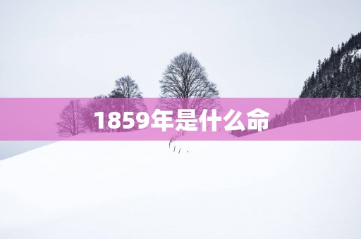 1859年是什么命