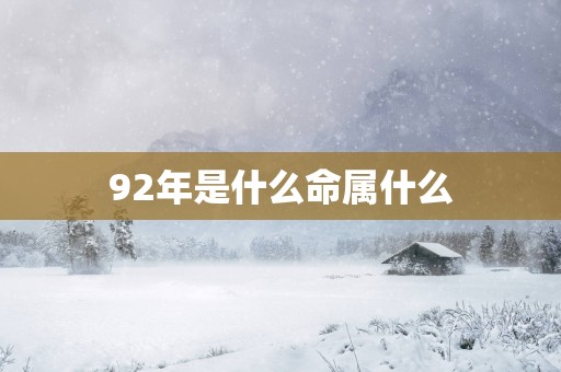 92年是什么命属什么