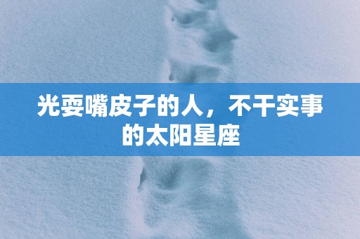 光耍嘴皮子的人，不干实事的太阳星座