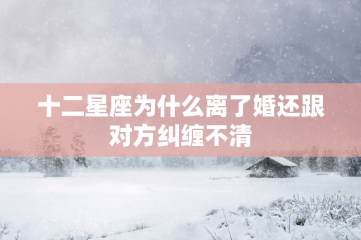 十二星座为什么离了婚还跟对方纠缠不清