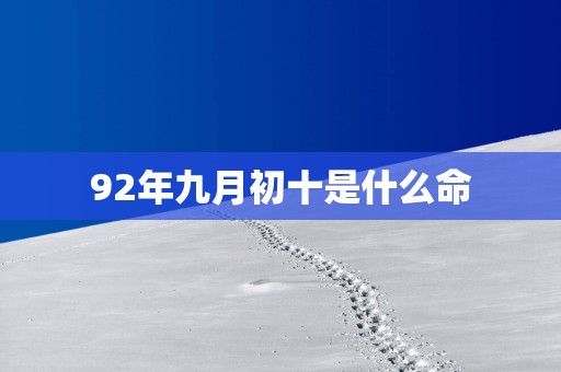92年九月初十是什么命