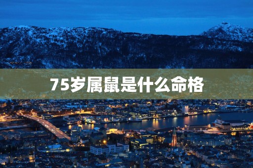 75岁属鼠是什么命格