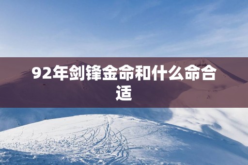 92年剑锋金命和什么命合适