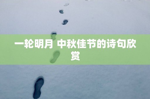 一轮明月 中秋佳节的诗句欣赏
