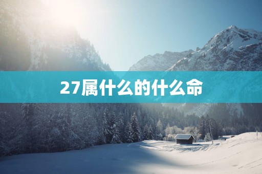 27属什么的什么命