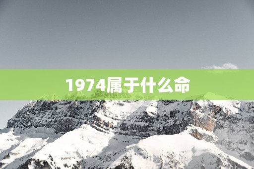 1974属于什么命