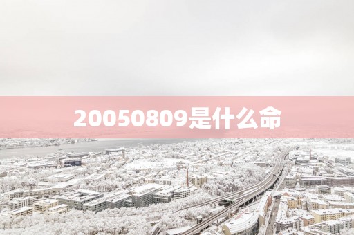 20050809是什么命
