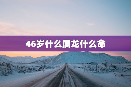46岁什么属龙什么命
