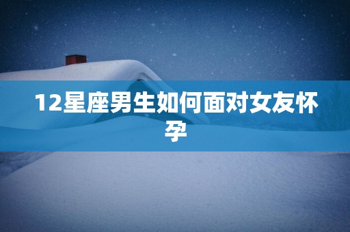 12星座男生如何面对女友怀孕