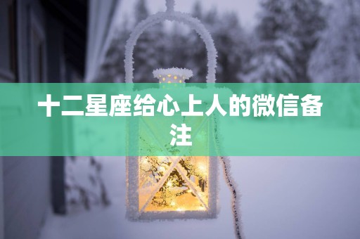 十二星座给心上人的微信备注