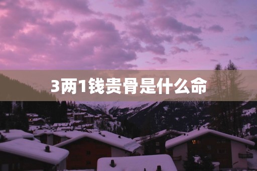 3两1钱贵骨是什么命