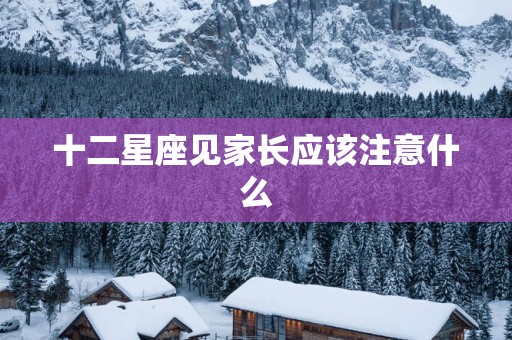 十二星座见家长应该注意什么