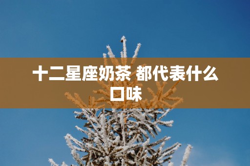 十二星座奶茶 都代表什么口味
