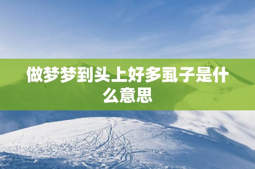 做梦梦到头上好多虱子是什么意思