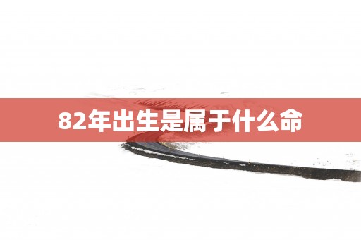 82年出生是属于什么命
