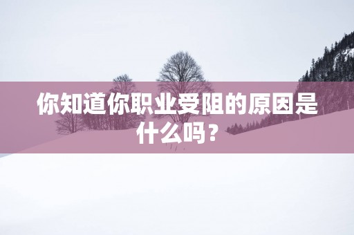 你知道你职业受阻的原因是什么吗？